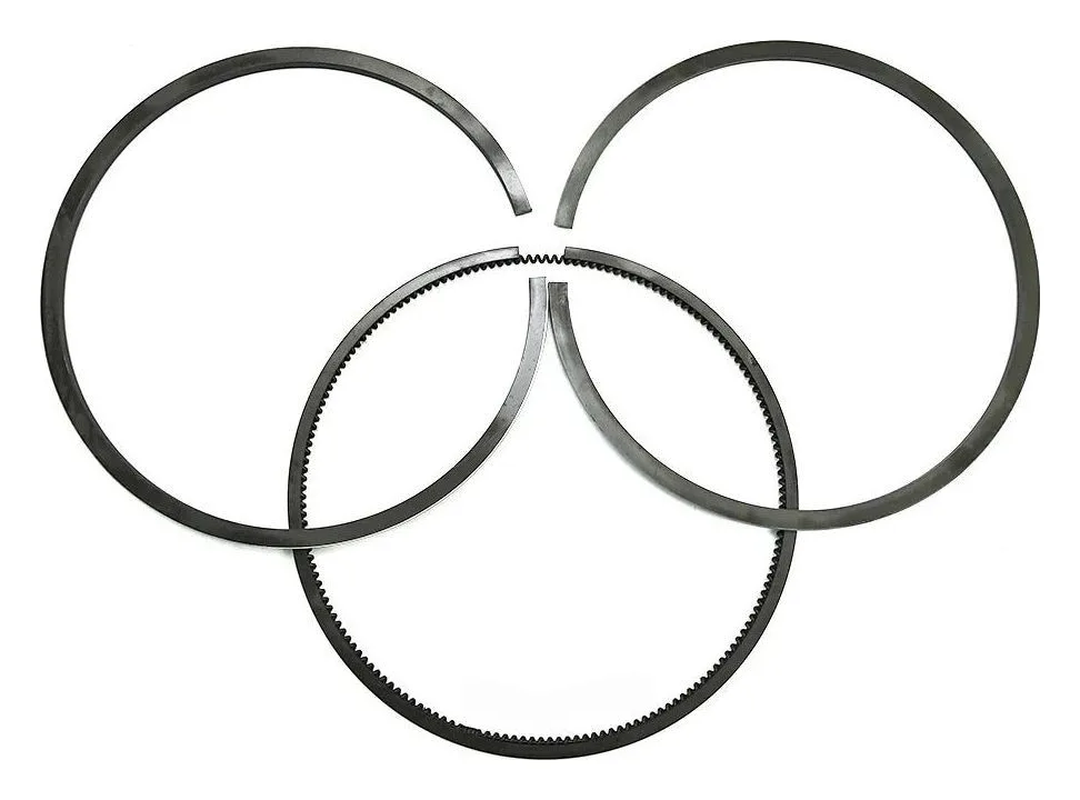 Juego de anillos de pistón con 2 anillos de compresión y 1 de aceite con resorte